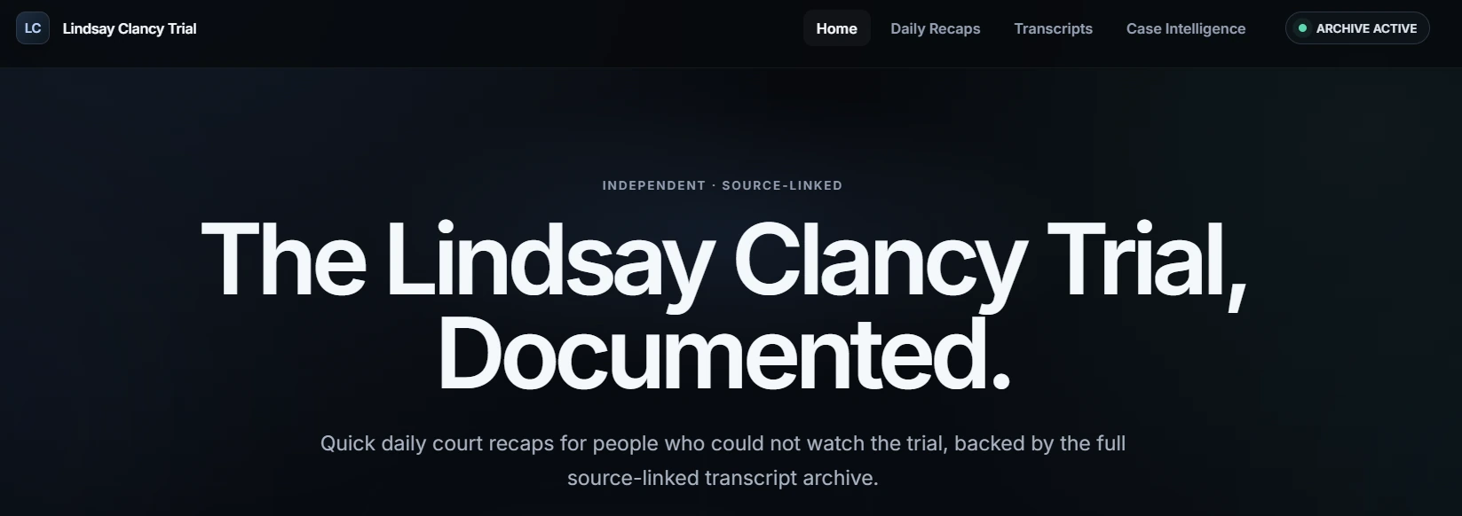 Lindsay Clancy Trial source-linked public archive