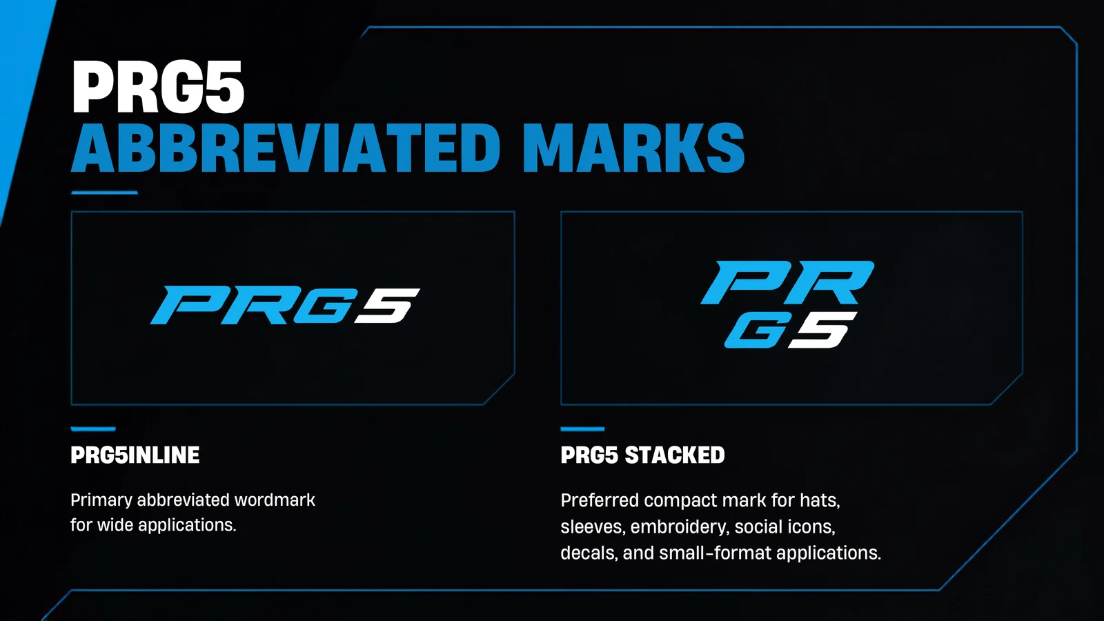 PRG5 marks built for the places full logos struggle.